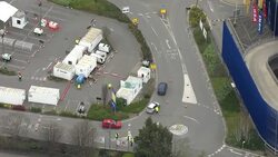 Aerials of Wembley Ikea coronavirus testing site News Clip