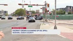 Cooking oil spill shuts down roadway in Newark News Clip