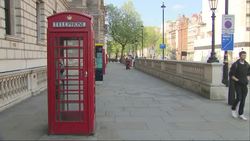 Shots of empty Telephone boxes in Westminster during the UK Lock-down News Clip