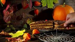 Halloween cake serving Stock Footage
