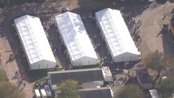 Aerial shots of the Manston migrant centre... News Clip