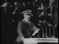 EDIT IMW996438 Mussolini arrives in Germany and meets with Hitler Hitler gives speech 1937 Stock Footage