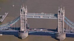 Aerial View of Tower Bridge, London, UK. 4K Stock Footage