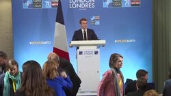 CLEAN : France's Macron gives press conference at NATO summit discusses Russia Sahel News Clip
