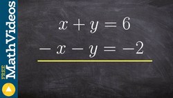 How to subtract two equations to solve the system of equations x+y=6, x‐y=‐2 Instructional Video