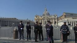 Carabinieri raise Pilgrims Cross in St Peter's Square Instructional Video