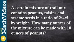 ACT SAT PREP Learn how to determine the final weight given a ratio of weights Instructional Video