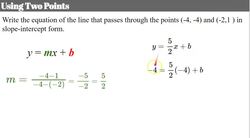 Writing Equations in Slope-Intercept Form Instructional Video