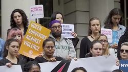 “Say No to Kavanaugh” – Protesters demand congress vote No to Kavanaugh - NYC Stock Footage