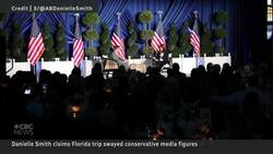 Danielle Smith tells American conservative media tariffs are bad for business News Clip