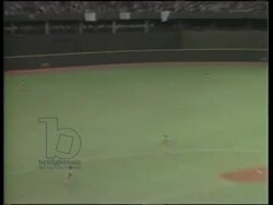 Major league baseball star, Pete Rose, breaks Ty Cobb's all-time hits record with his 4,192nd hit, September 11th, 1985 Stock Footage