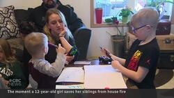 #TheMoment a 12-year-old girl saved her siblings from a house fire News Clip