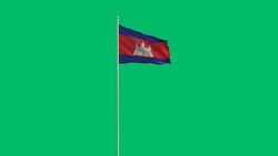 cambodian flag Rising Stock Footage