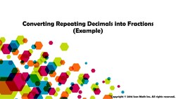 Converting Repeating Decimals into Fractions (Example) Instructional Video