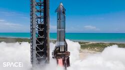 SpaceX Starship Single Engine Static-Fire Simulates In-Space Burn For Flight 10 Instructional Video