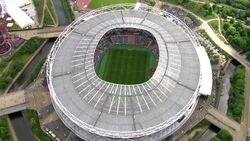 Aerial shots of London Stadium during West Ham v Liverpool News Clip