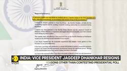 India: Vice President Jagdeep Dhankhar resigns; cites health reasons for stepping down News Clip