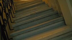 rotating old marble stairs Stock Footage