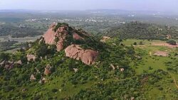 Indian Hills with Fields and Forest Stock Footage