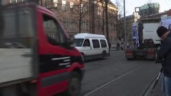 CLEAN : Canada-style convoy leaves Netherlands' The Hague centre News Clip