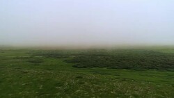 Usual polar landscape in northern countries with glacier, bay and hill Stock Footage