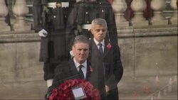 Sir Keir Starmer and Sadiq Khan at Remembrance Sunday service News Clip