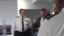 Minister for Crime visits a police station amid plan to ban machetes and zombie knives News Clip