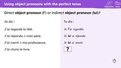 Mon voyage dangereux : Direct and indirect object pronouns in the past tense Instructional Video