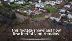 Drone footage shows homes at risk on cliff edge News Clip