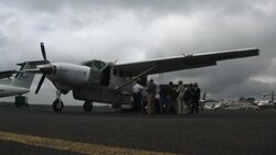 Flying Kenya to Juba, South Sudan Stock Footage