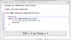 Java Programming for Complete Beginners - Java 16 - Eclipse Tip – Ctrl or Cmd + 1 Instructional Video