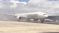 CLEAN : First international commercial flight touches down in Cape Town post lockdown News Clip