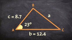 Using law of cosines to find our missing length of a triangle Instructional Video