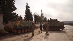 CLEAN : Syria rebels gather with allied Turkish troops near Idlib front line (2) News Clip