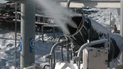 Snow-making machines running steady at WinSport for ski season opening News Clip