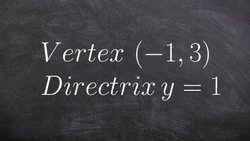Write the equation of a parabola given vertex and directrix Instructional Video