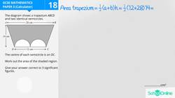 GCSE Secondary Maths Age 13-17 - Shapes & Area: Trapezium/Circle Area - Explained Instructional Video