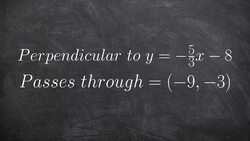 Find the equation of a line that is perpendicular and goes through a point Instructional Video