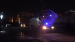CLEAN : Coronavirus: Yemen's Civil Defence disinfect the streets of Aden at night News Clip