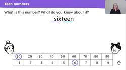 Identify the quantity shown in a representation of numbers 11 to 19 Instructional Video