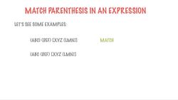 From 0 to 1 Data Structures & Algorithms in Java - Match Parenthesis To Check A Well Formed Expression Instructional Video