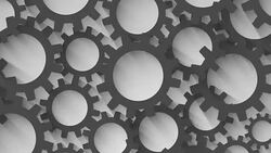 black cog wheels abstract loop animation Stock Footage