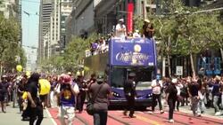 CLEAN : Tens of thousands salute triumphant Warriors in San Francisco News Clip