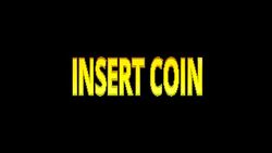 Retro video game Insert Coin word text. Stock Footage