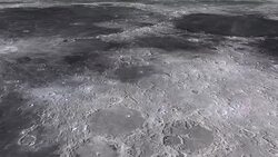 The travel of the camera on the surface of the moon in high quality Stock Footage