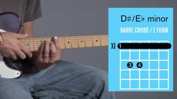 How to Play an E Flat / D Sharp Minor Barre Chord on Guitar Instructional Video
