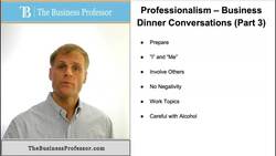 Professional Etiquette - Business Meal Conversations Part 3 Instructional Video