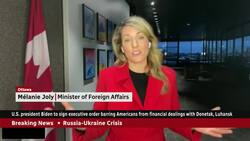 'Further invasion of Ukraine' will trigger long-threatened sanctions package against Russia: Joly News Clip