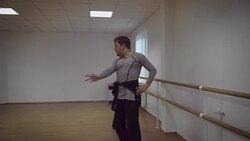 Man and a woman are dancing in the studio Stock Footage