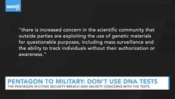 Pentagon Warns Military Personnel To Not Use DNA Tests News Clip